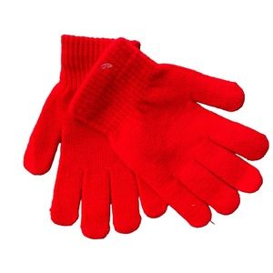 Big Girls Winter Gloves Knit Red